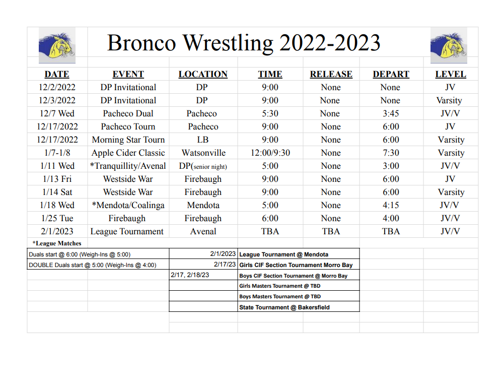 Sports Schedule Athletics Dos Palos High School