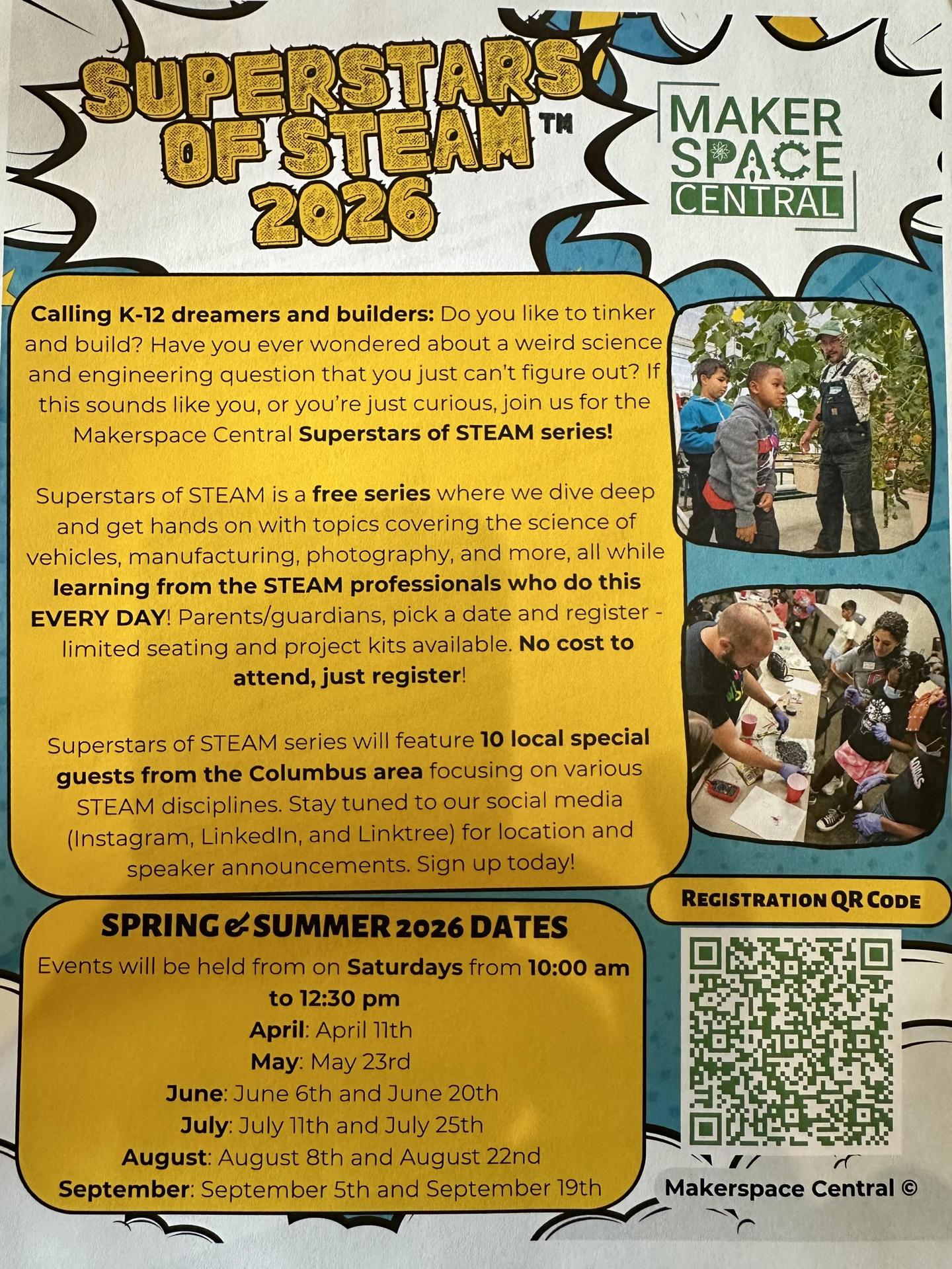 STEAM Event information flyer