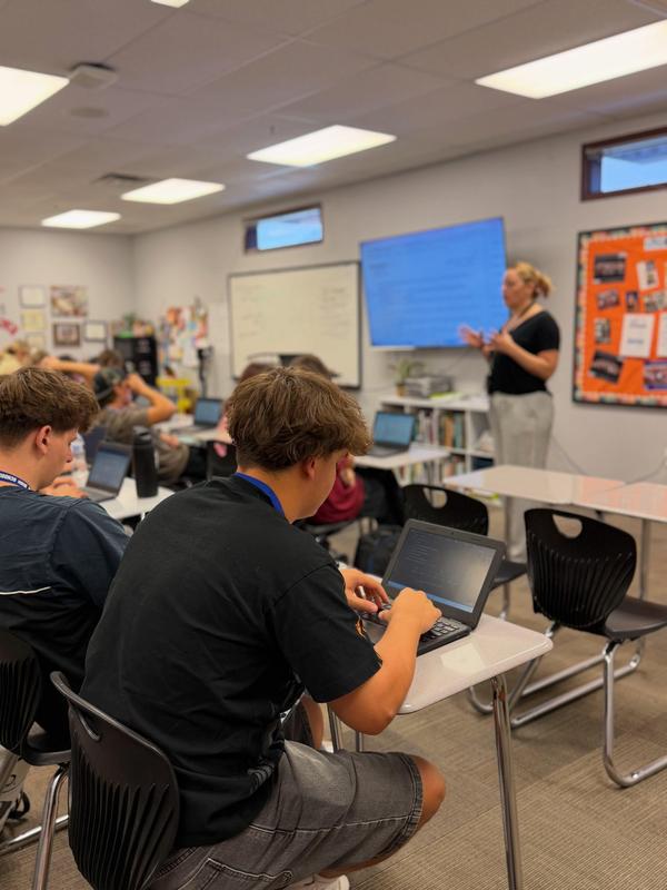photo of a student in class