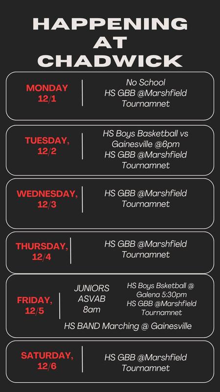 12/2-12/6 at Chadwick