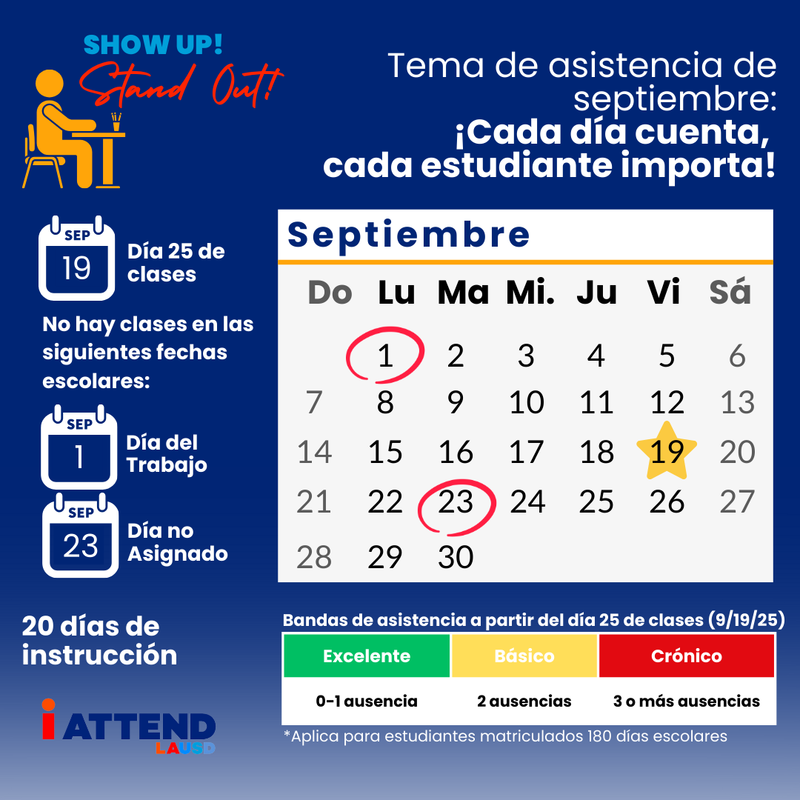 Calendario de Asistencia Septiembre