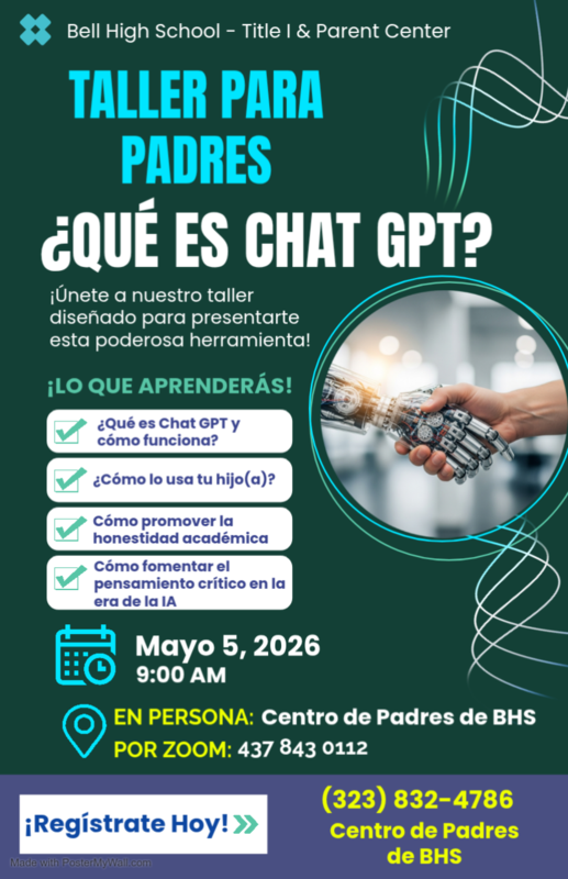 Taller para Padres (Mayo 5, 2026 a las 9am)