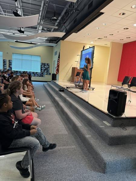 Meteorologist Aaron Colby from WLOX is our guest speaker today talking to our 4th graders all about weather!