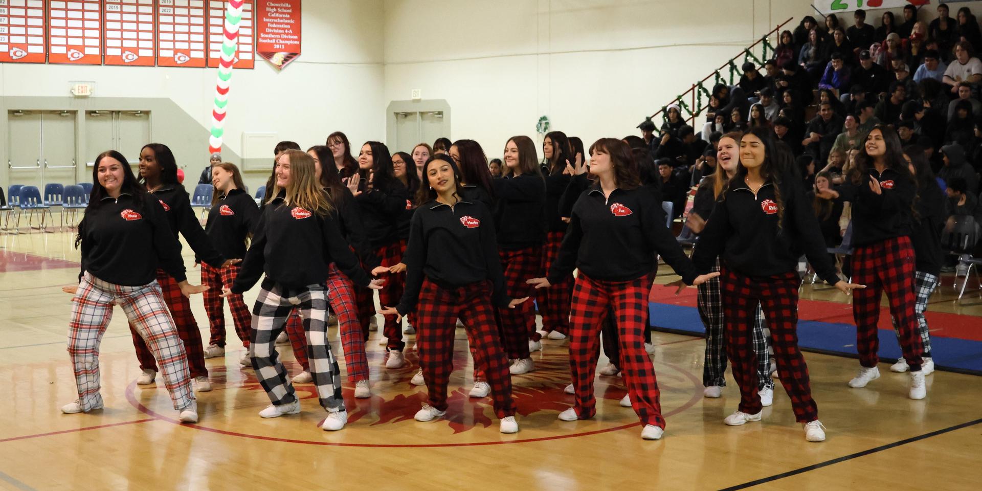cheer performing at the rally