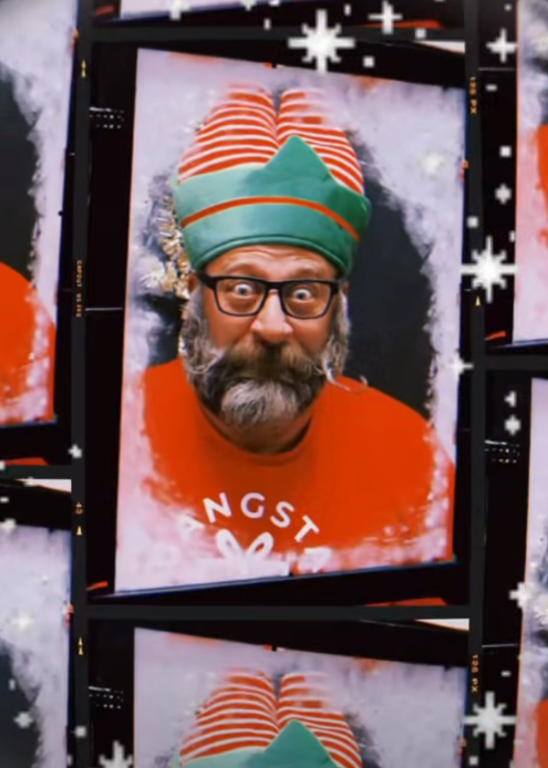 photo of a man in an elf hat