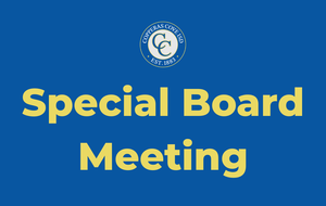Graphic with CCISD logo. Special Board Meeting