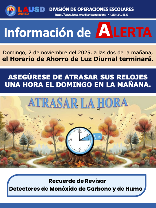 Daylight Savings Poster spanish