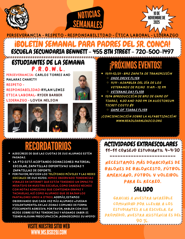 Weekly Parent Newsletter Spanish