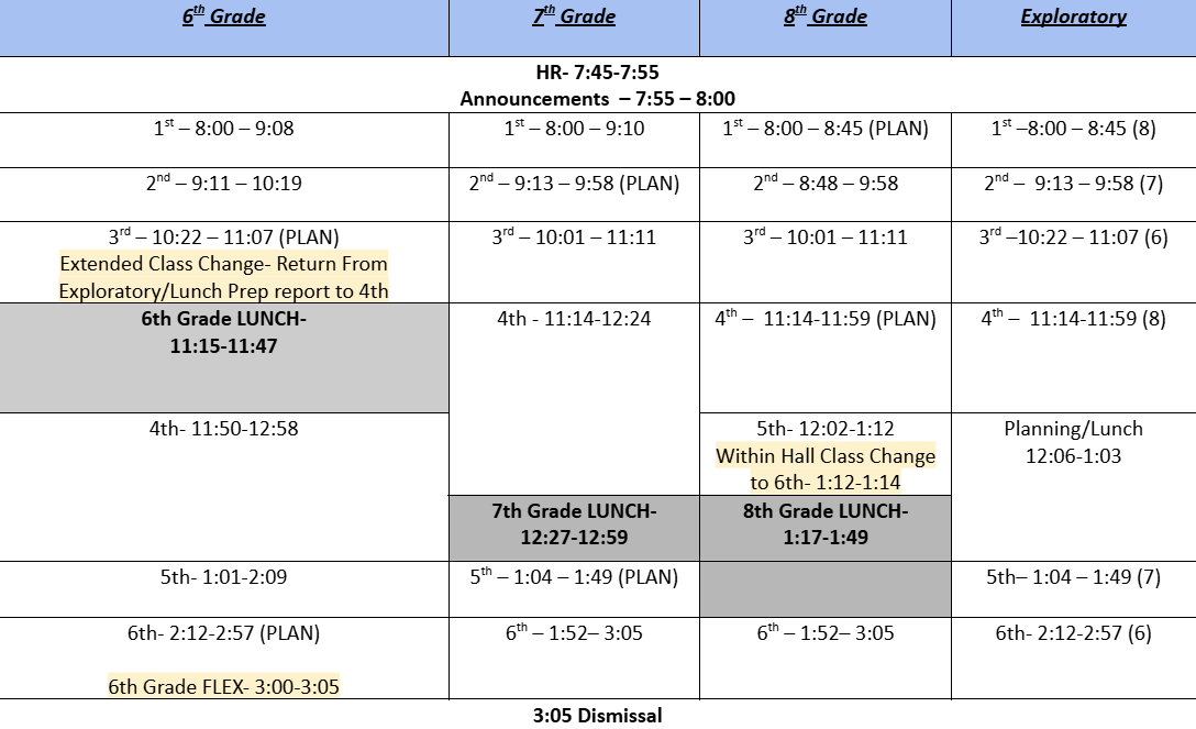 Schedule