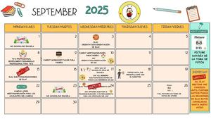MONTHLY CALENDAR/CALENDARIO MENSUAL