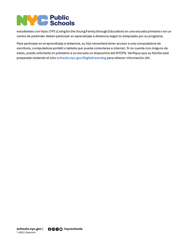 Family letter spanish