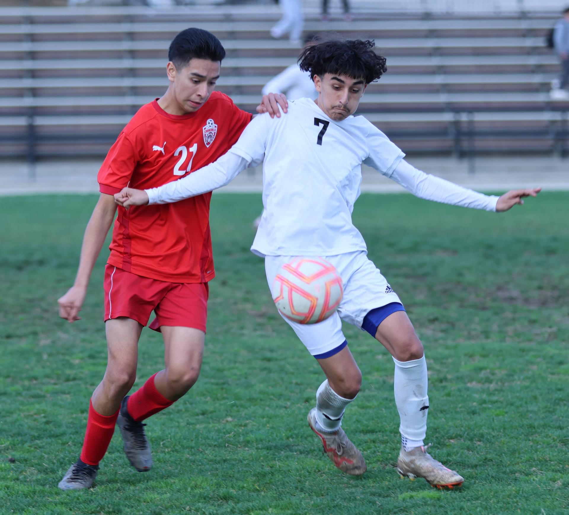 junior varsity boys playing soccer against washington union