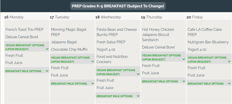 Breakfast for the Week! ¡Menú de desayuno  para la semana!