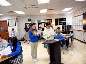 Students in Boston Massacre Mock Trial