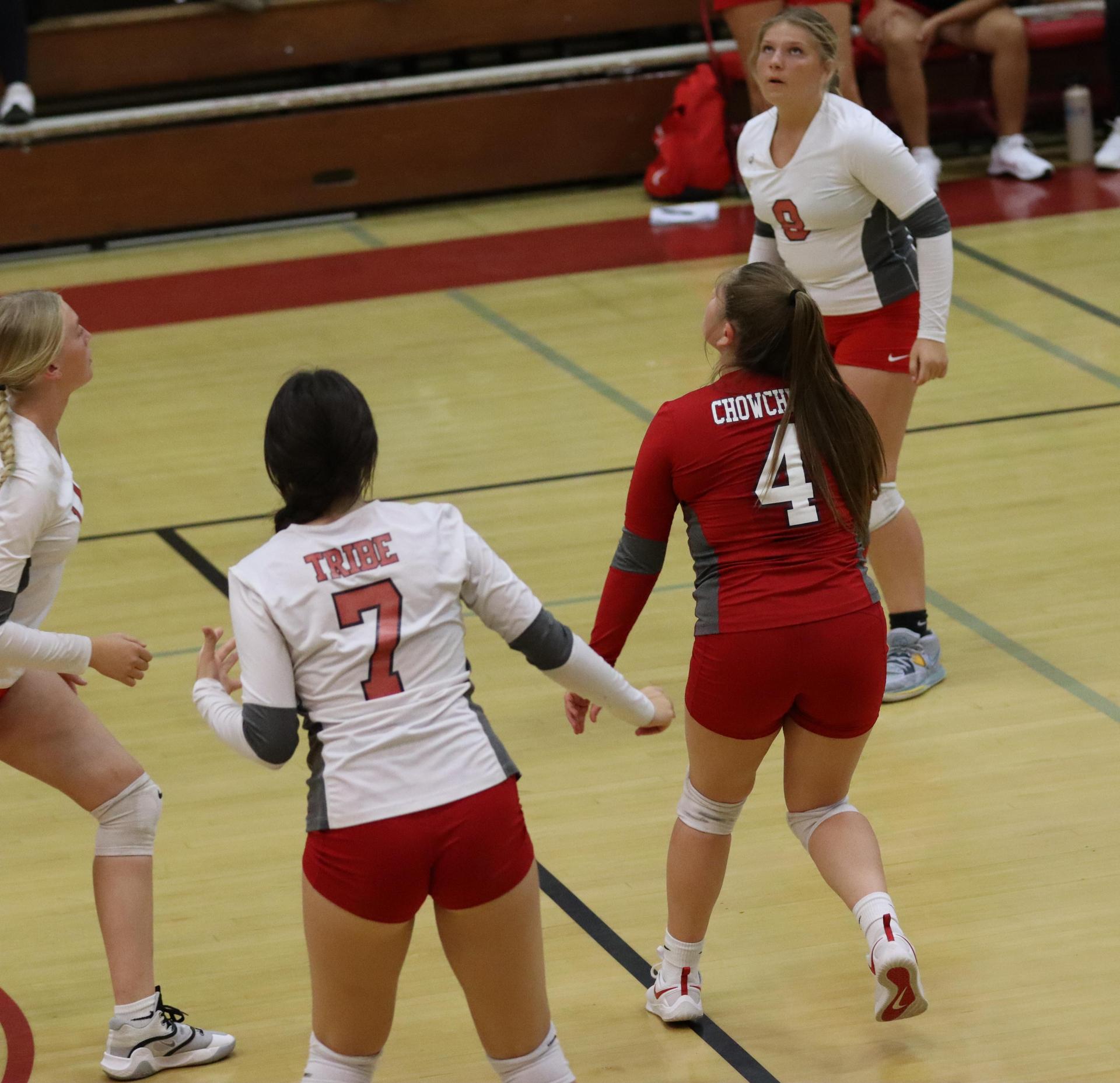 junior varsity girls playing volleyball against Liberty