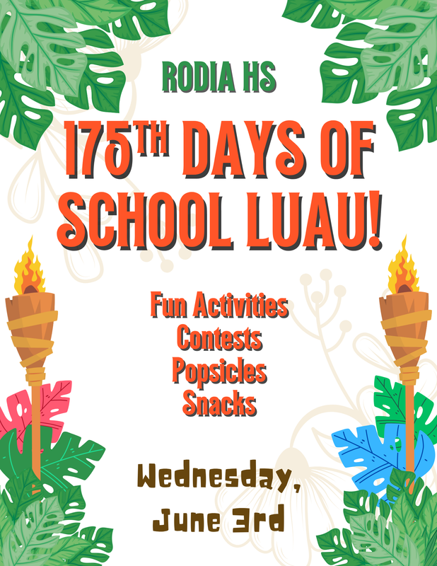 175th Days of School Luau Flyer