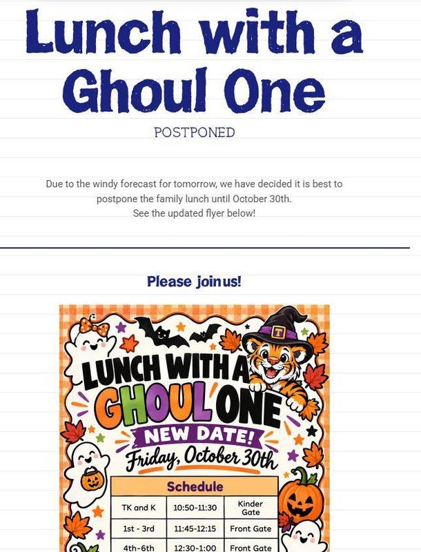 Lunch with a Ghoul One postponed to Friday October 30th