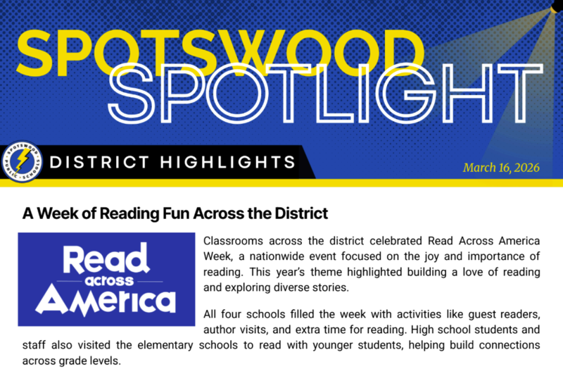 Spotswood Spotlight March 16, 2026 Featured Photo