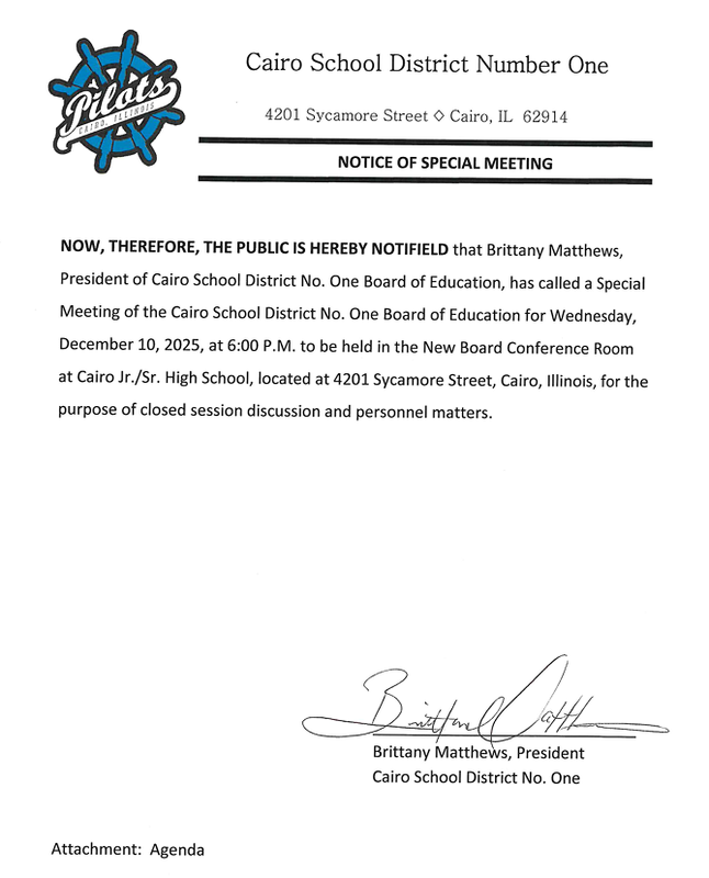 Special Board Meeting - Wednesday, December 10th @6PM