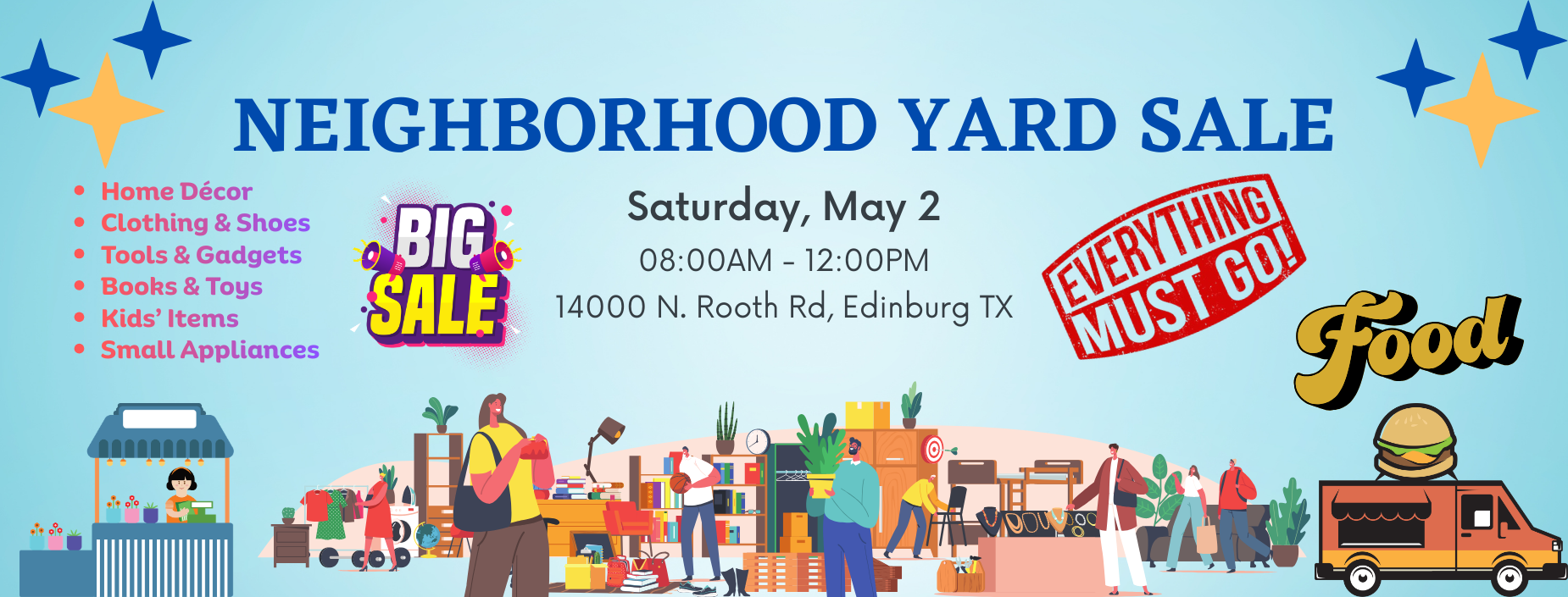 Neighborhood Yard Sale Saturday May 2 Banner