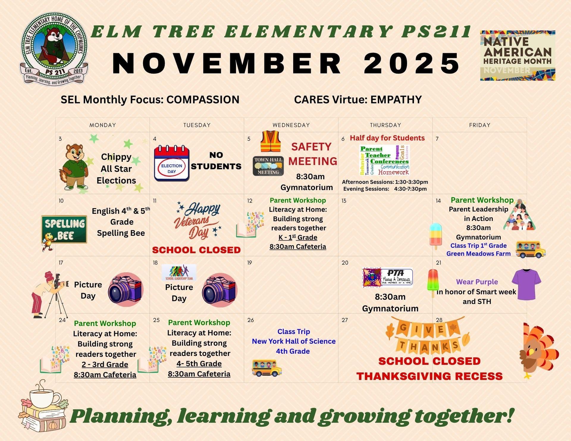 English November Calendar