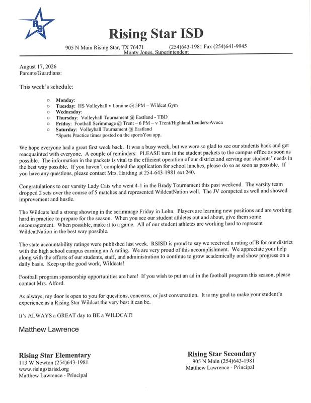 Weekly Monday Letter