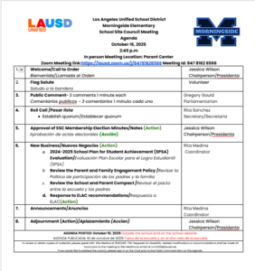 SSC Agenda