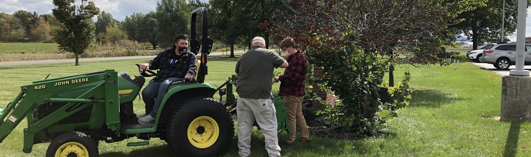 12th Grade Ag Class Sprucing up the Landscaping at CHS