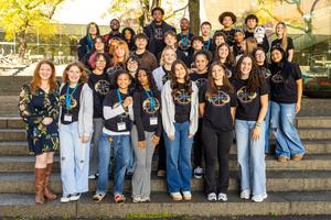 Ms. Wall and the Woodland Hills student leaders