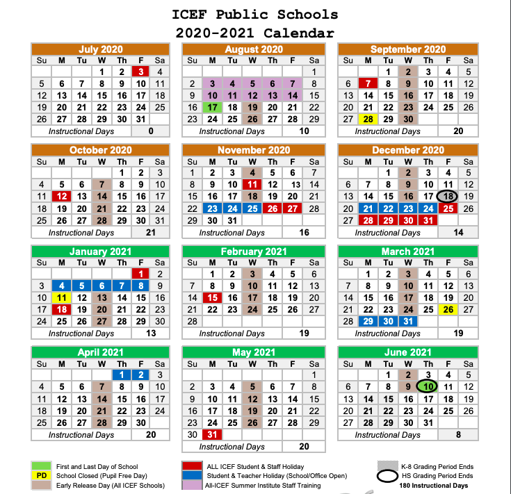 School Calendar IVMS Inner City Education Foundation Public Schools School Calendar IVMS Inner City Education Foundation Public Schools