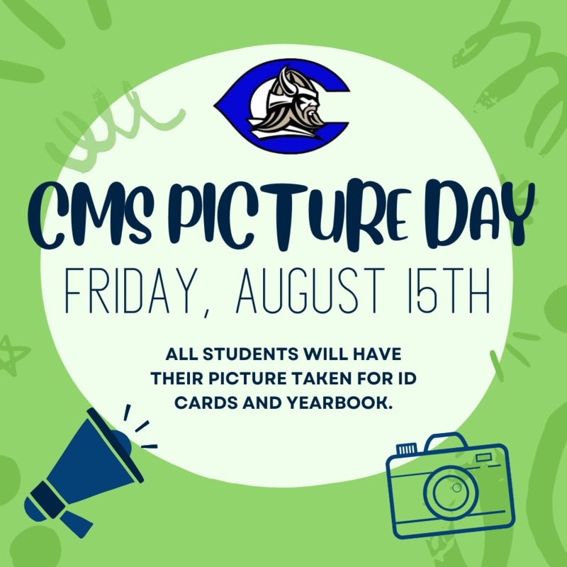 CMS Picture Day is Friday, August 15th