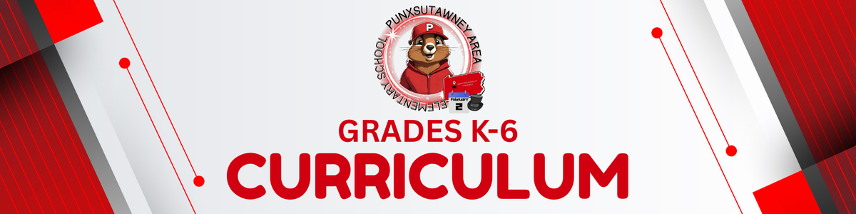 PAES Logo with red text that says Grades K-6 Curriculum