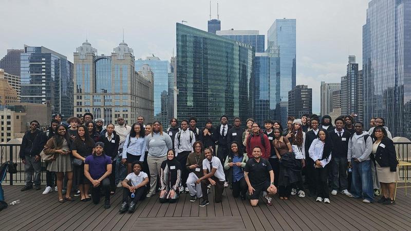 Group photo of Brooks students and engineers from Motorola and Lenovo.