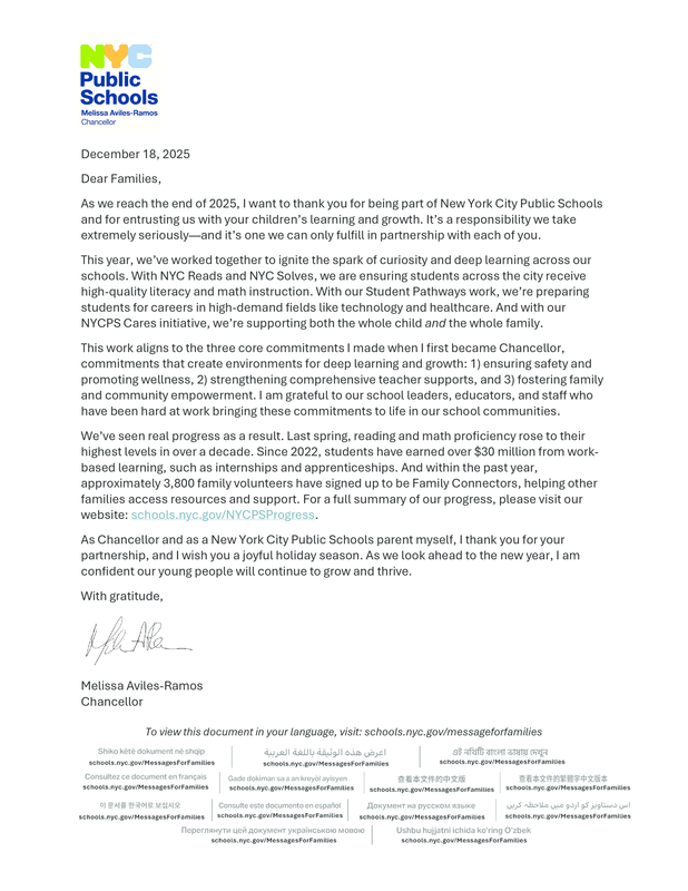 Letter from the Chancellor