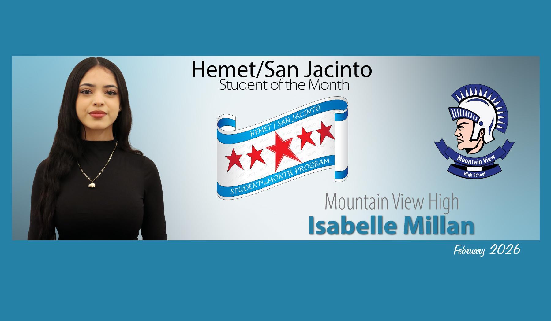 Student of the Month Isabelle Millan