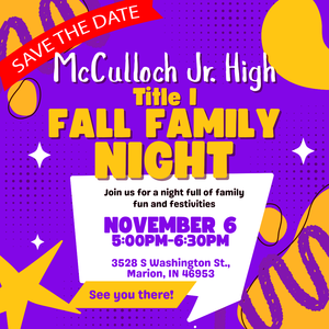 promo graphic - MJH Title 1 Family Night - November 2025