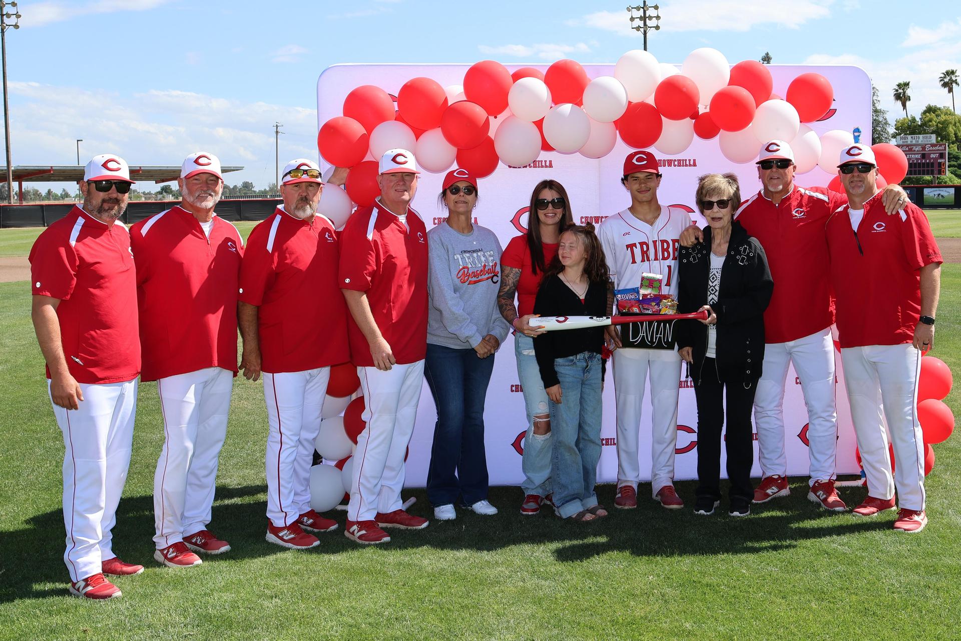 senior baseball players and their escorts