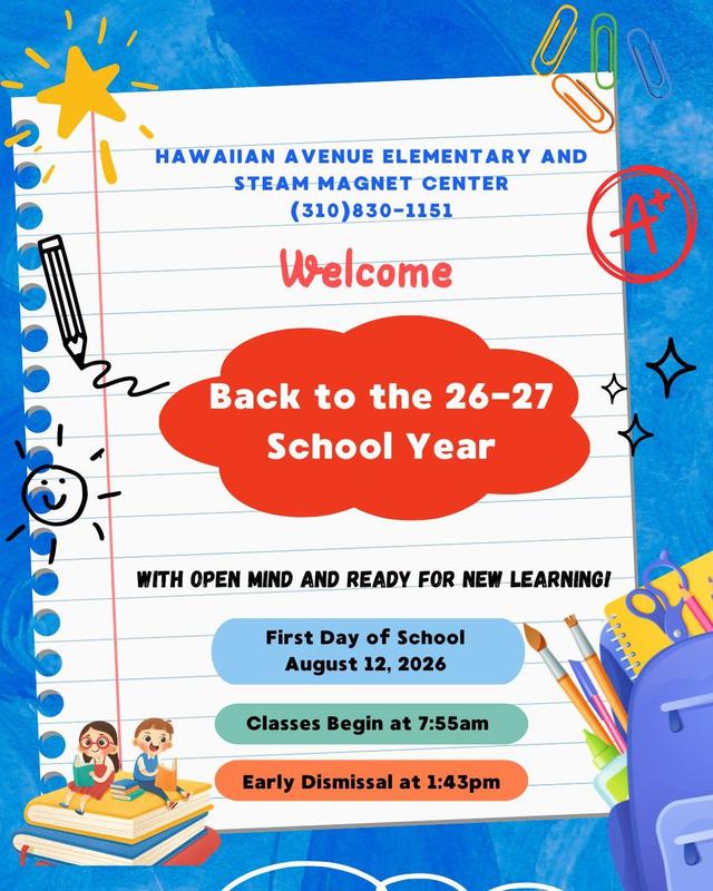 Welcome Back! First day of school is August 12th!