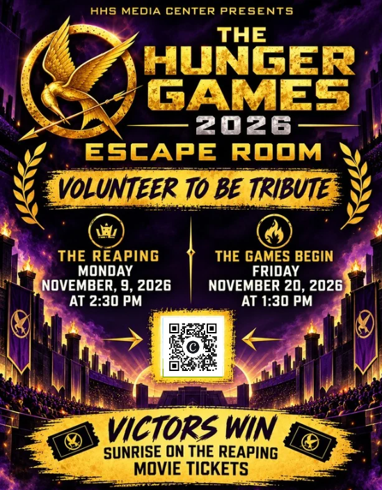 See the library to sign up for the Hunger Games Escape Room