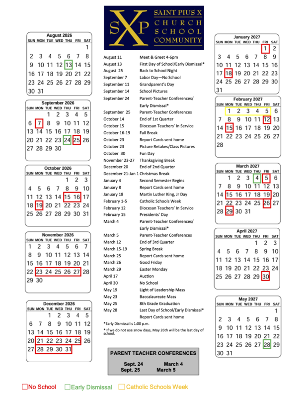 2026 - 2027 School Calendar Thumbnail Image