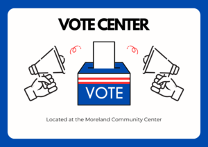 ballot box that says vote with the title heading vote center