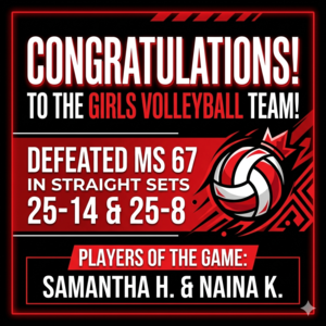 information regarding the game and the scores of the volleyball game