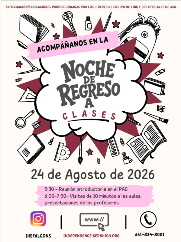 back to school night flyer spanish