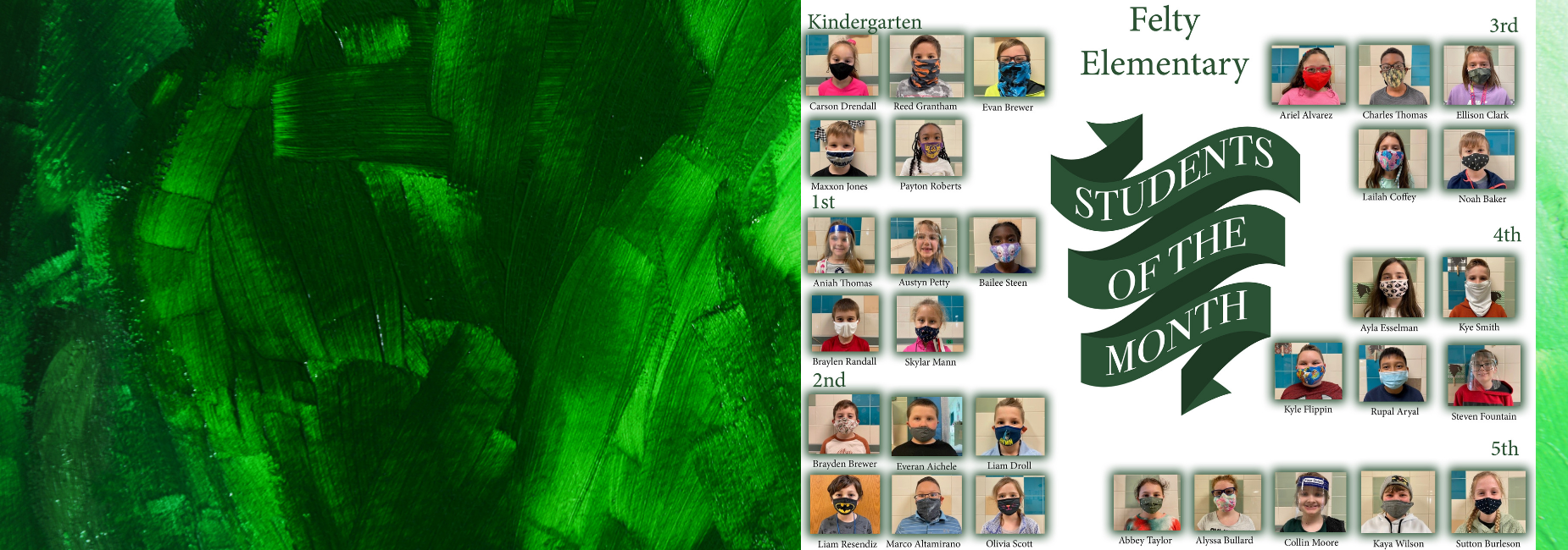 collage of pictures of students of the month
