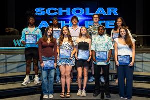 Scholar athletes pose
