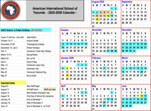 2025 - 2026 Calendar
