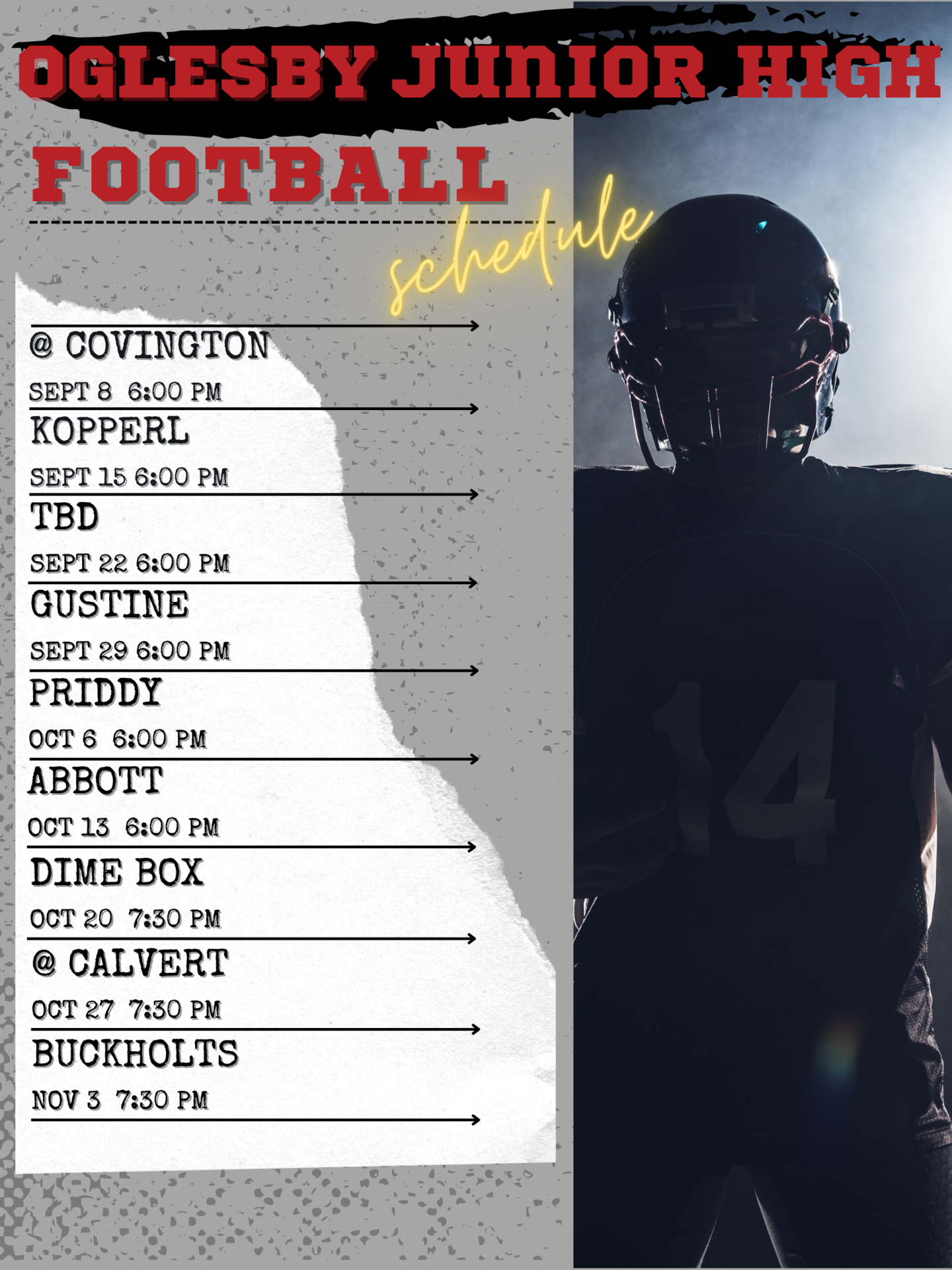 Football Middle School Oglesby Independent School District