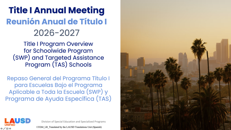 ANNUAL TITLE 1 MEETING