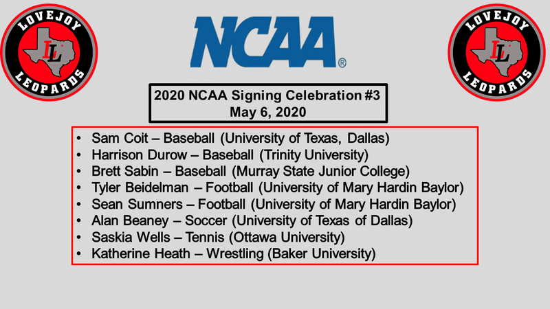 NCAA Signing Day - May 8, 2020 Featured Photo
