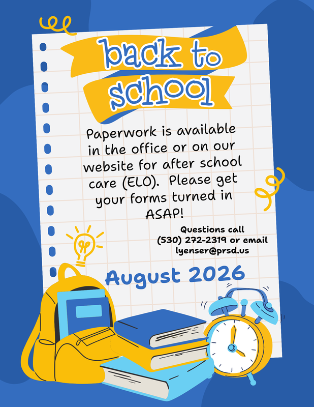 ELO after school care paperwork is due